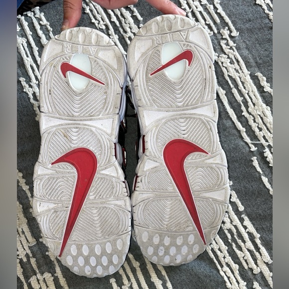 Nike Air Uptempo Pinstripe Black/Red/white Men 8.5 - Picture 3 of 5